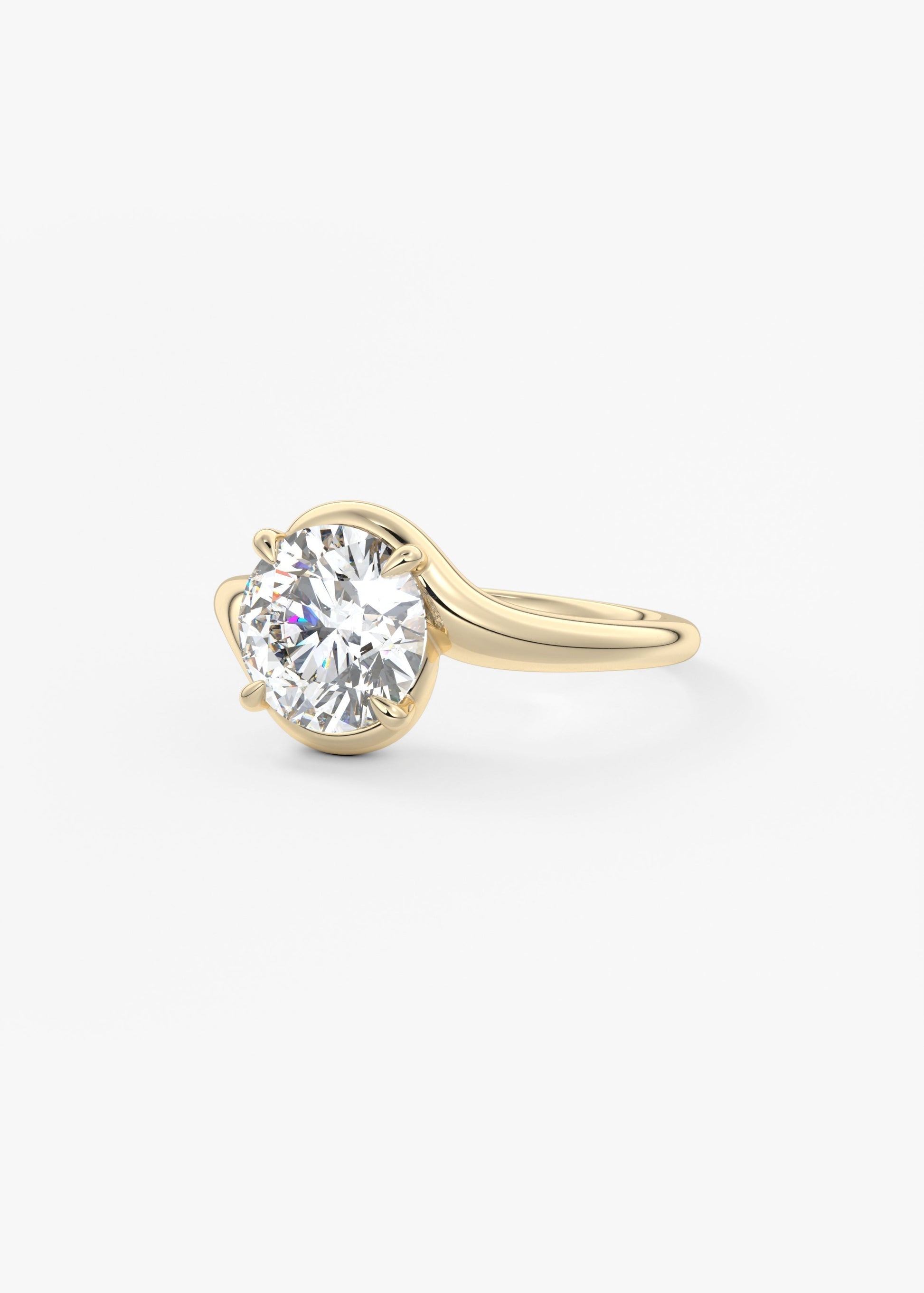 Round Swirl Lab Grown Diamond Engagement Ring