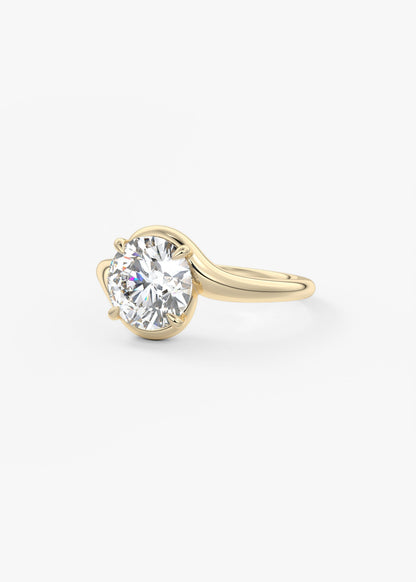 Round Swirl Lab Grown Diamond Engagement Ring