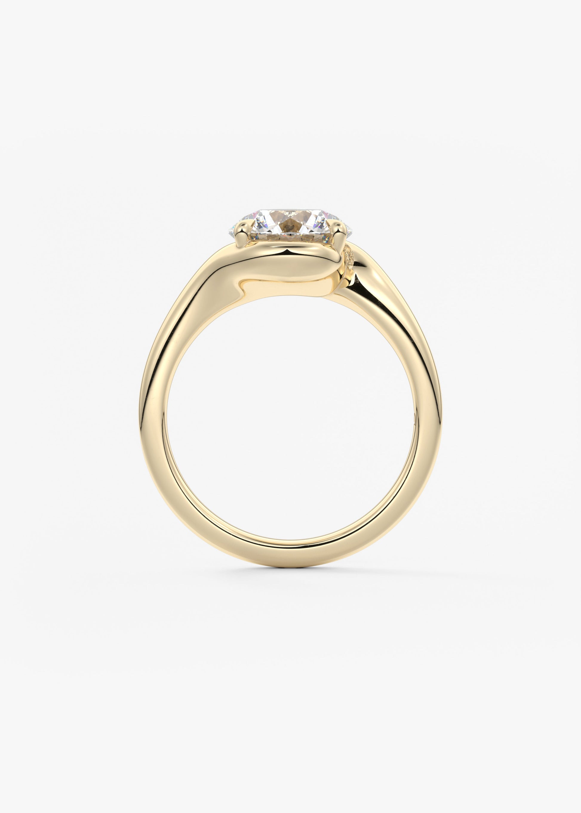 Round Swirl Lab Grown Diamond Engagement Ring