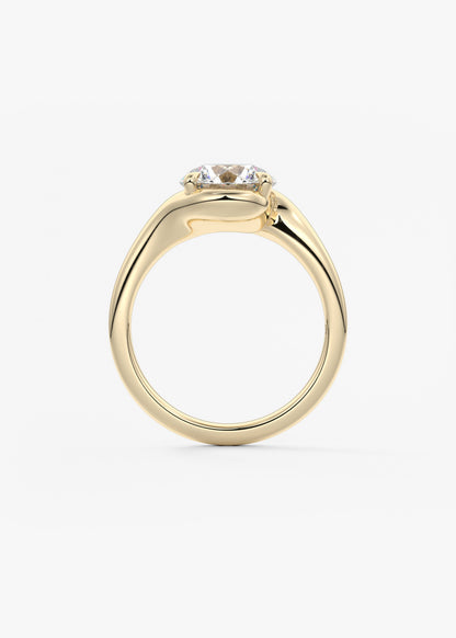 Round Swirl Lab Grown Diamond Engagement Ring