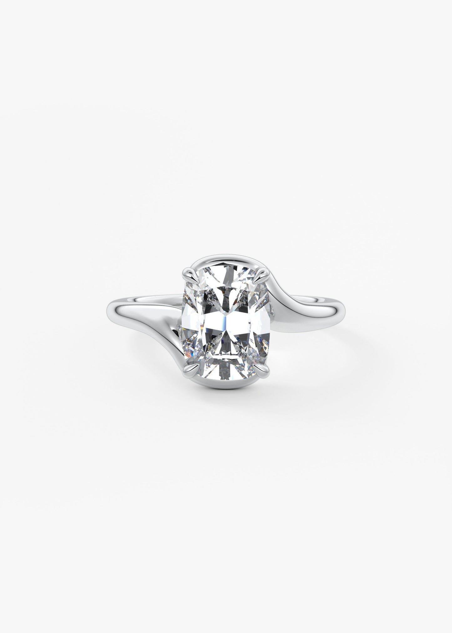 Cushion Swirl Lab Grown Diamond Engagement Ring