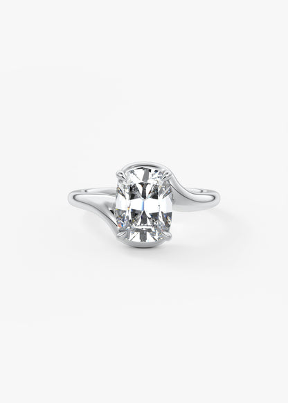 Cushion Swirl Lab Grown Diamond Engagement Ring