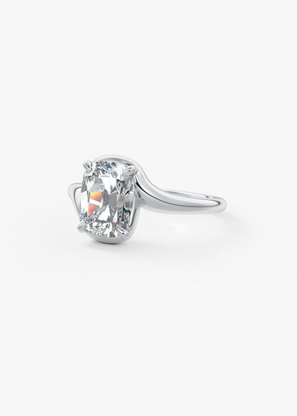 Cushion Swirl Lab Grown Diamond Engagement Ring