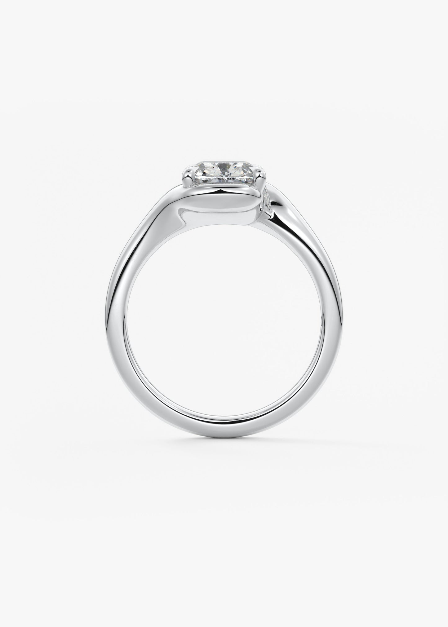 Cushion Swirl Lab Grown Diamond Engagement Ring