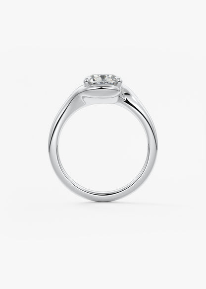 Cushion Swirl Lab Grown Diamond Engagement Ring