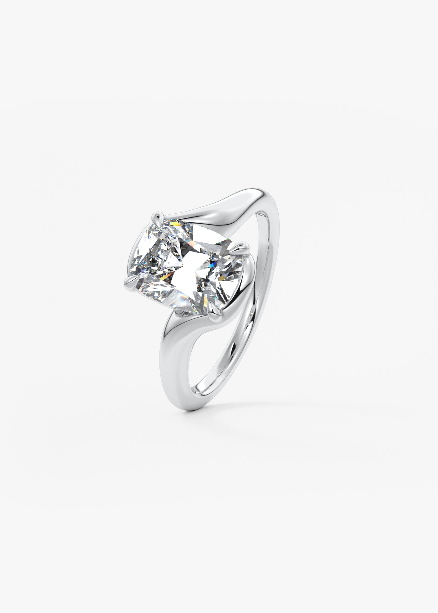 Cushion Swirl Lab Grown Diamond Engagement Ring