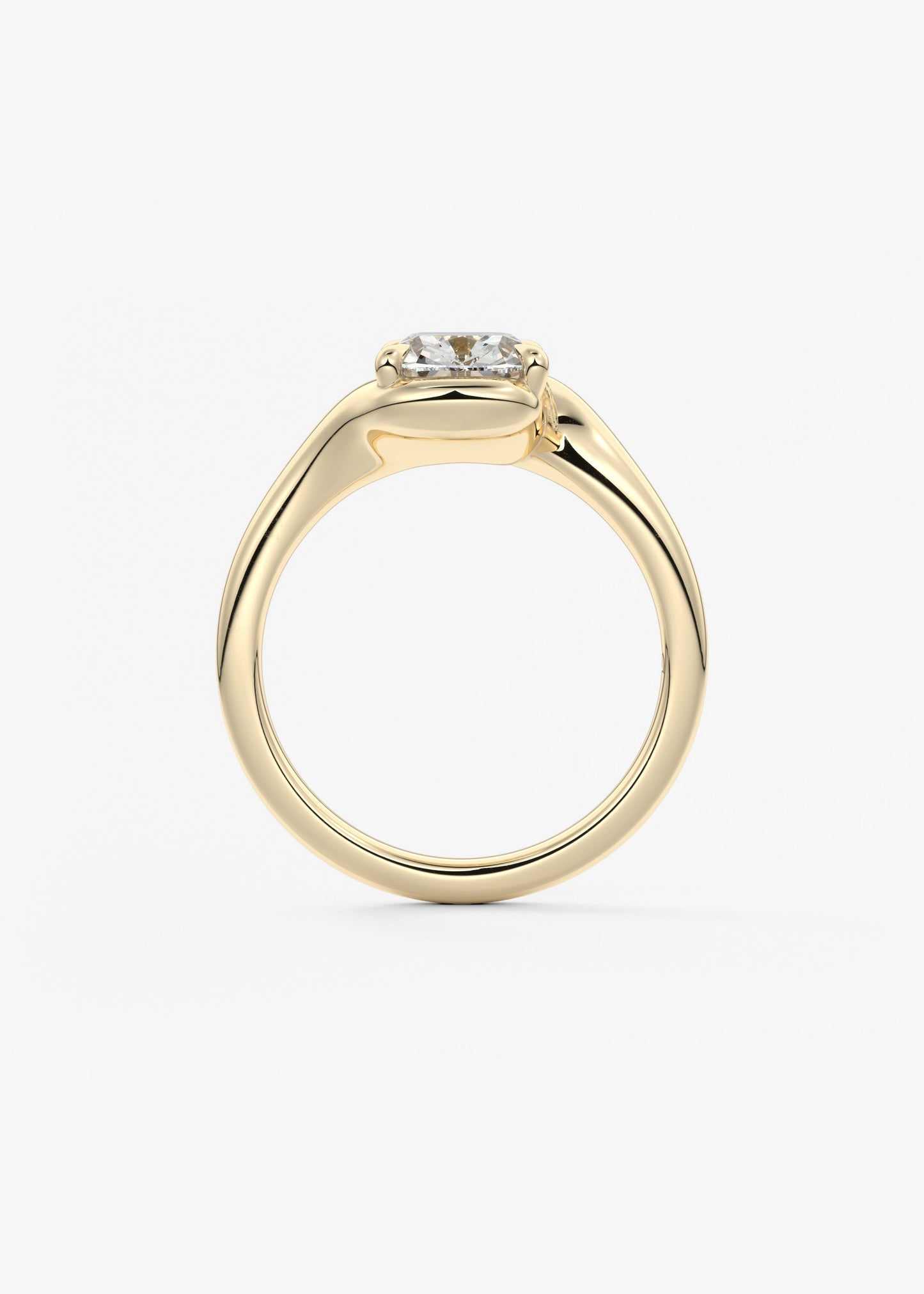 Cushion Swirl Lab Grown Diamond Engagement Ring