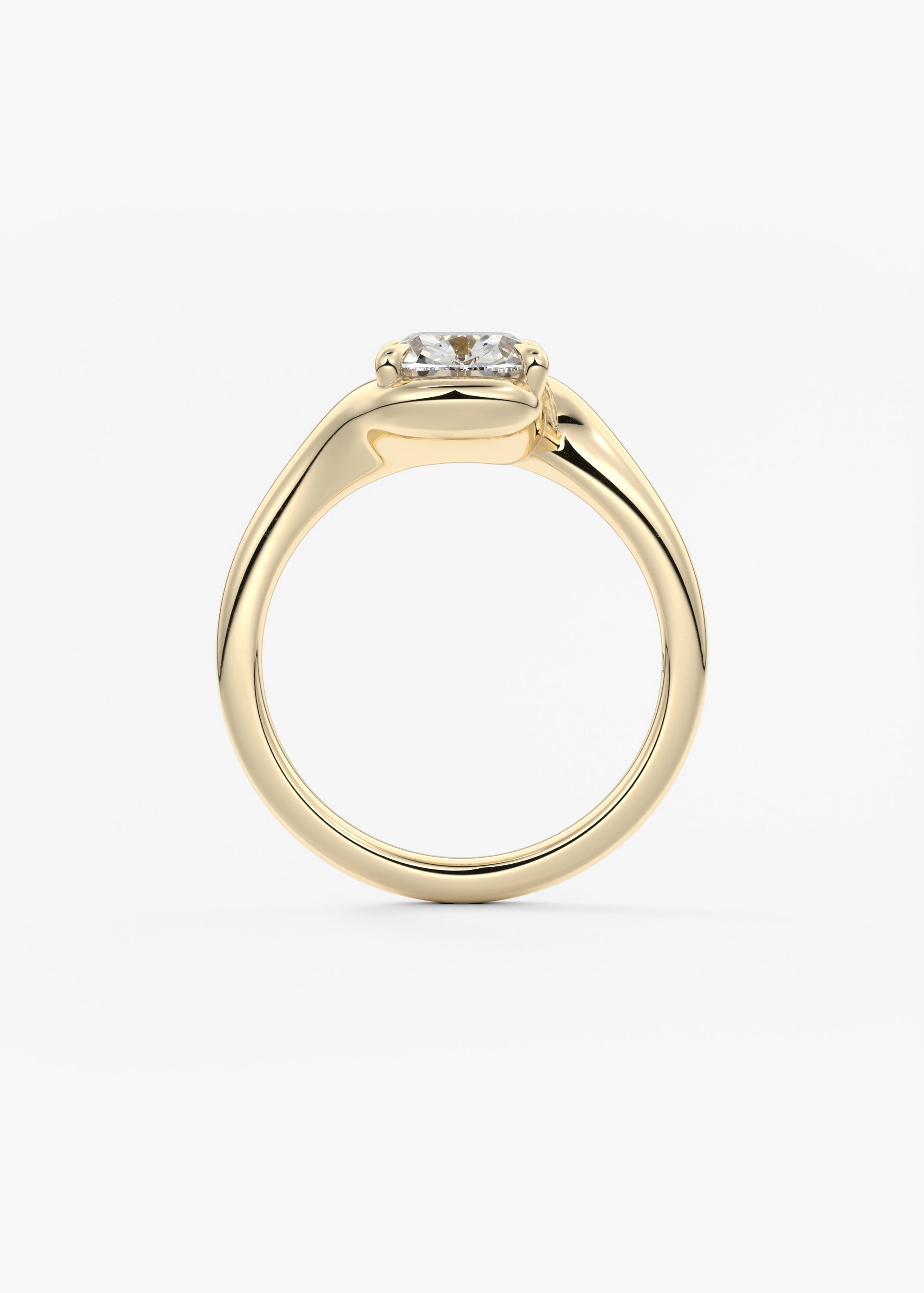 Cushion Swirl Lab Grown Diamond Engagement Ring