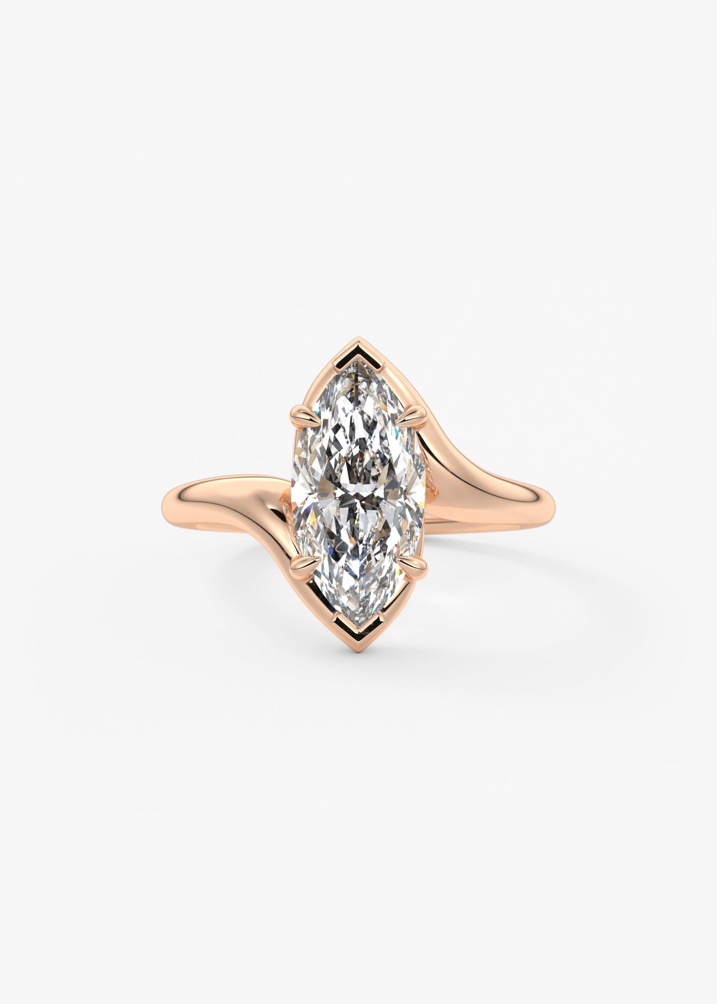 Marquise Swirl Lab Grown Diamond Engagement Ring