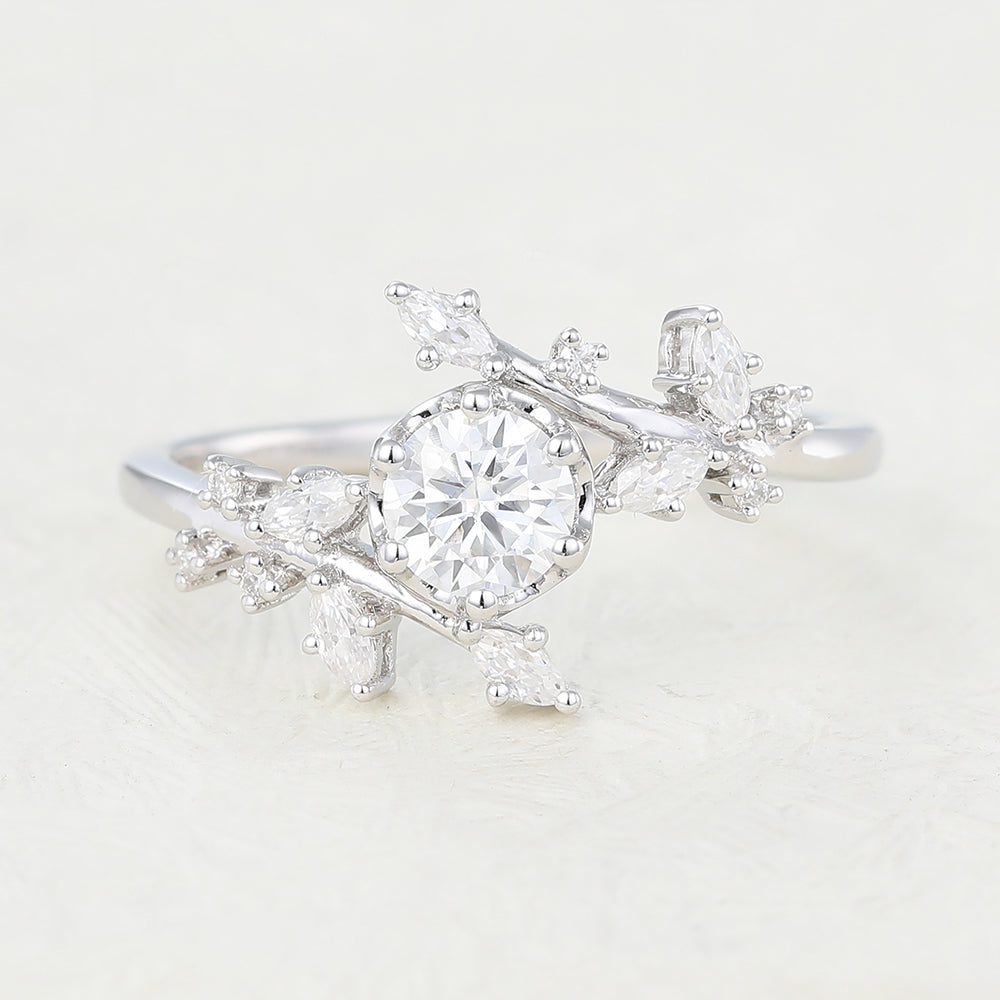 Round Cluster Lab-Grown Diamond Engagement Ring