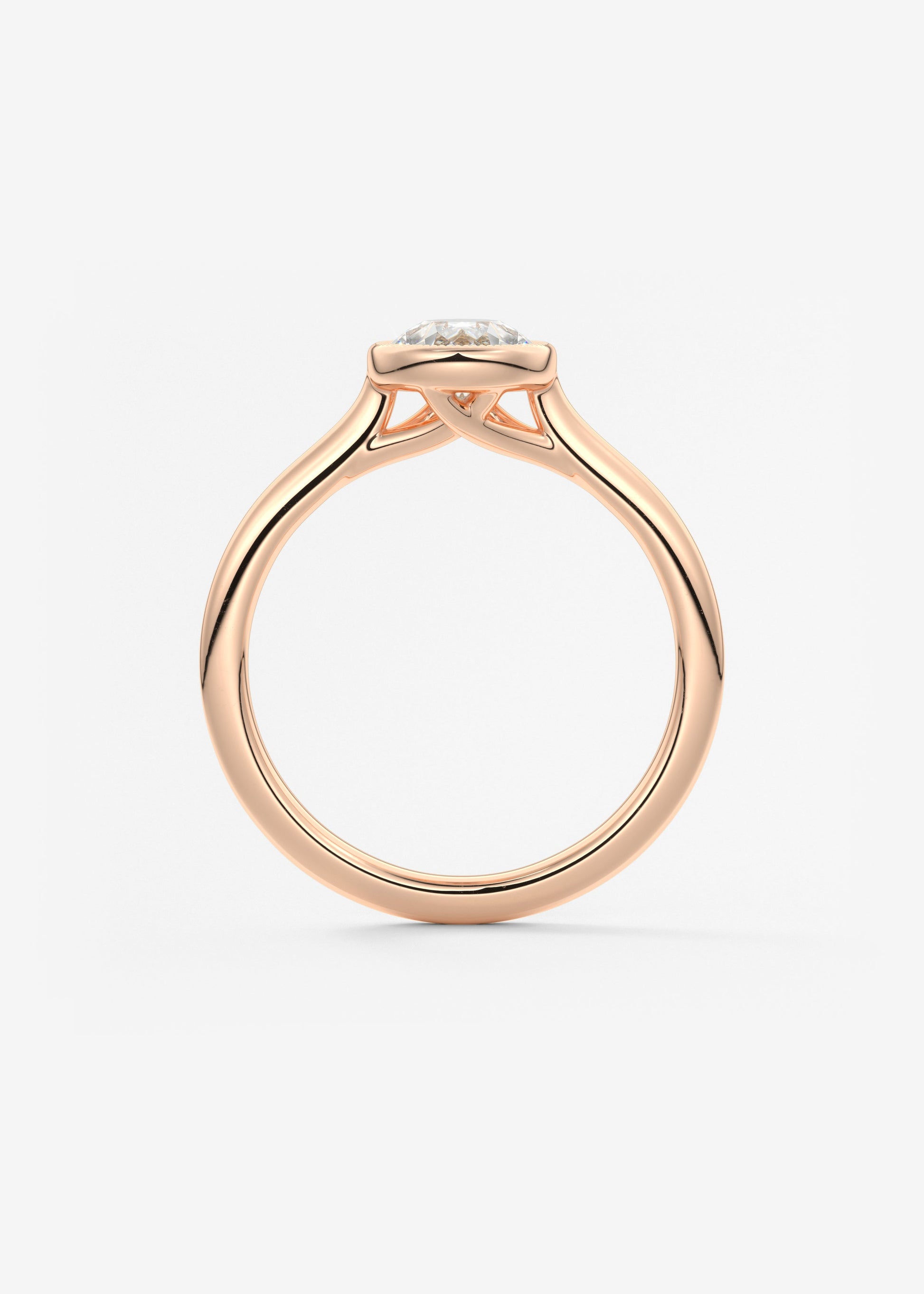 Pear Milgrain Bezel Lab Grown Diamond Engagement Ring