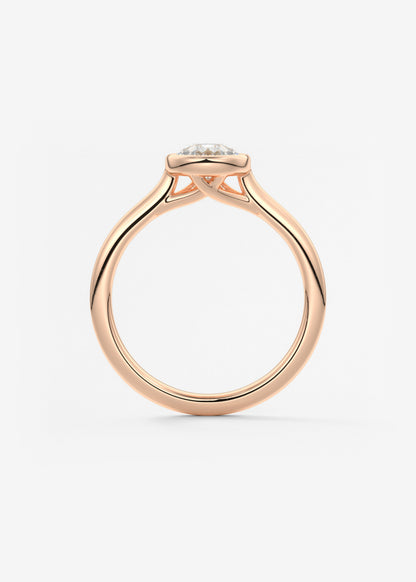 Pear Milgrain Bezel Lab Grown Diamond Engagement Ring