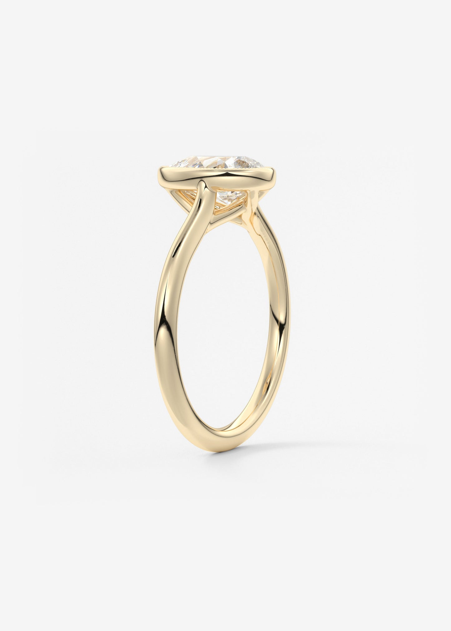 Pear Milgrain Bezel Lab Grown Diamond Engagement Ring