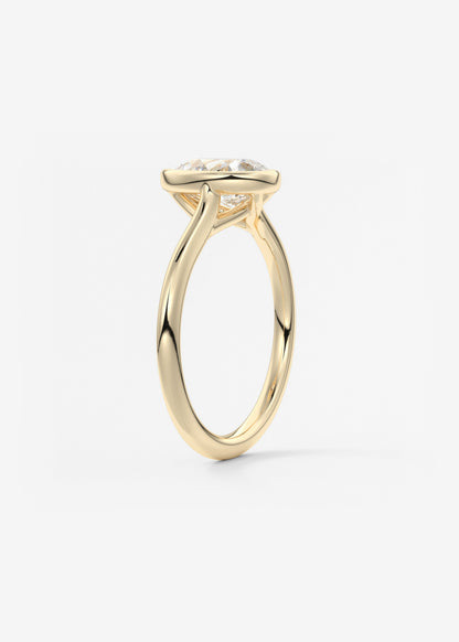 Pear Milgrain Bezel Lab Grown Diamond Engagement Ring
