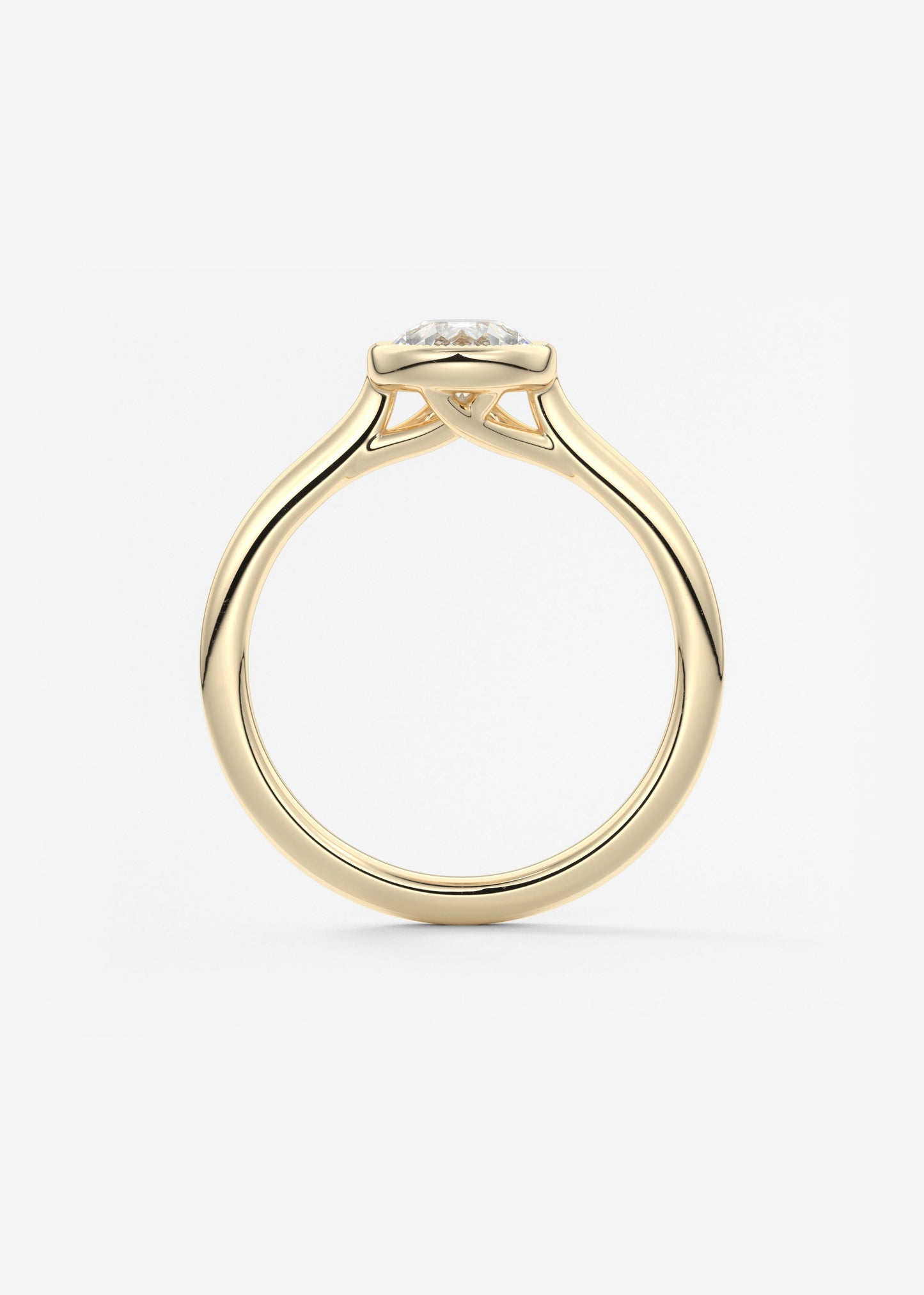 Pear Milgrain Bezel Lab Grown Diamond Engagement Ring