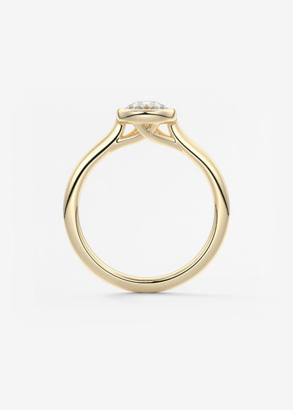 Pear Milgrain Bezel Lab Grown Diamond Engagement Ring