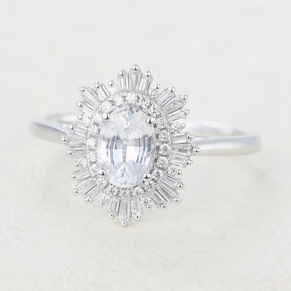 Oval Cluster Lab-Grown Diamond Engagement Ring