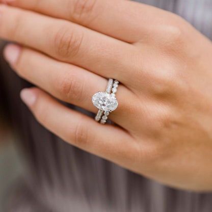 Oval Pave Lab Grown Diamond Engagement Ring