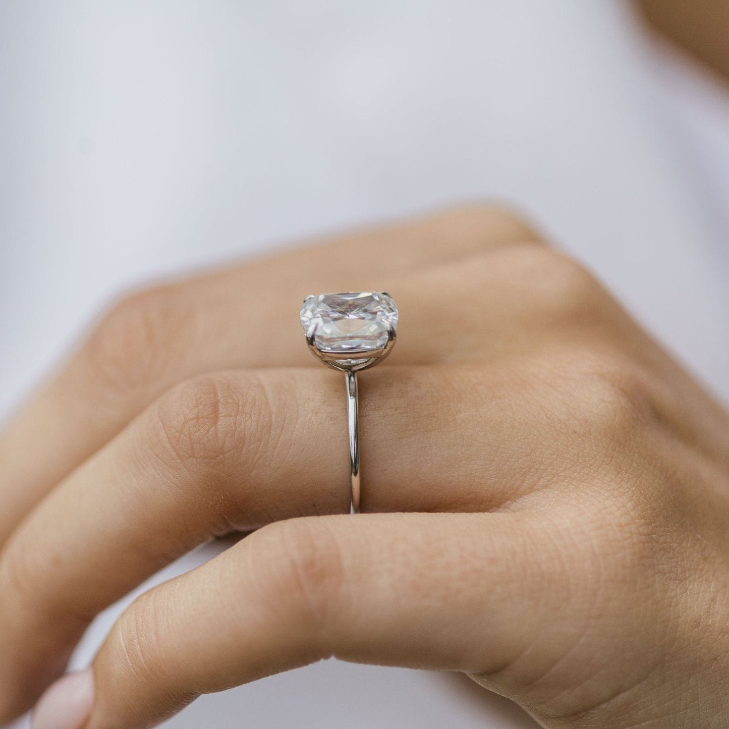 Cushion Solitaire Lab Grown Diamond Engagement Ring