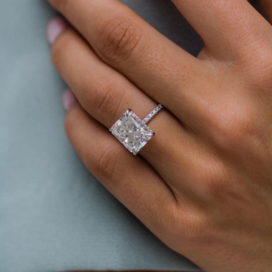 Radiant Pave Lab Grown Diamond Engagement Ring