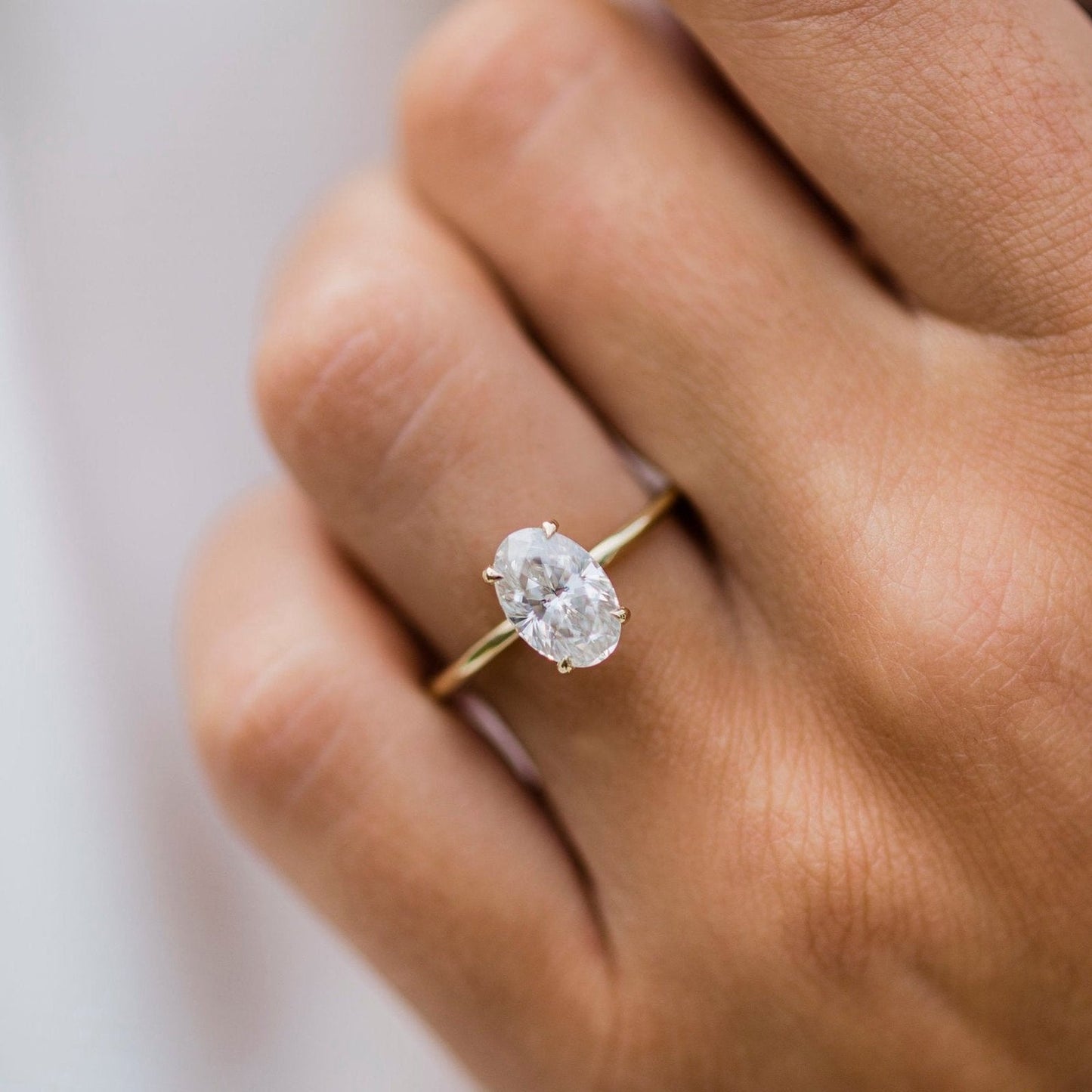 Oval Solitaire Lab Grown Diamond Engagement Ring