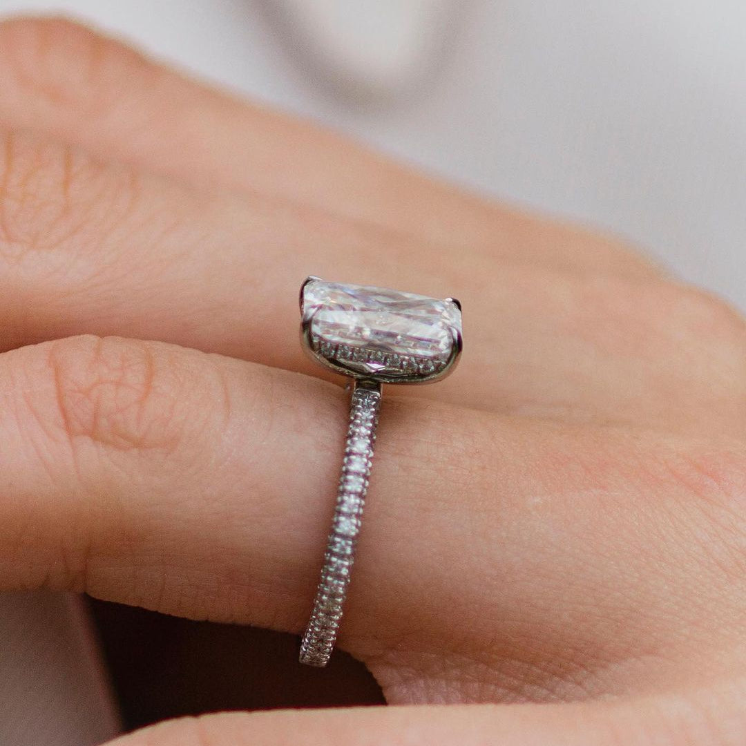Radiant Pave Lab Grown Diamond Engagement Ring
