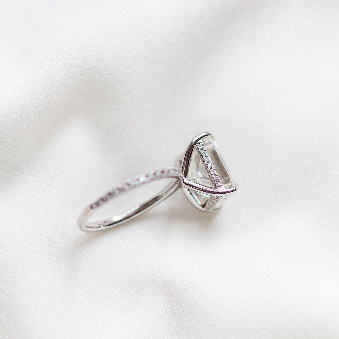 Radiant Pave Lab Grown Diamond Engagement Ring