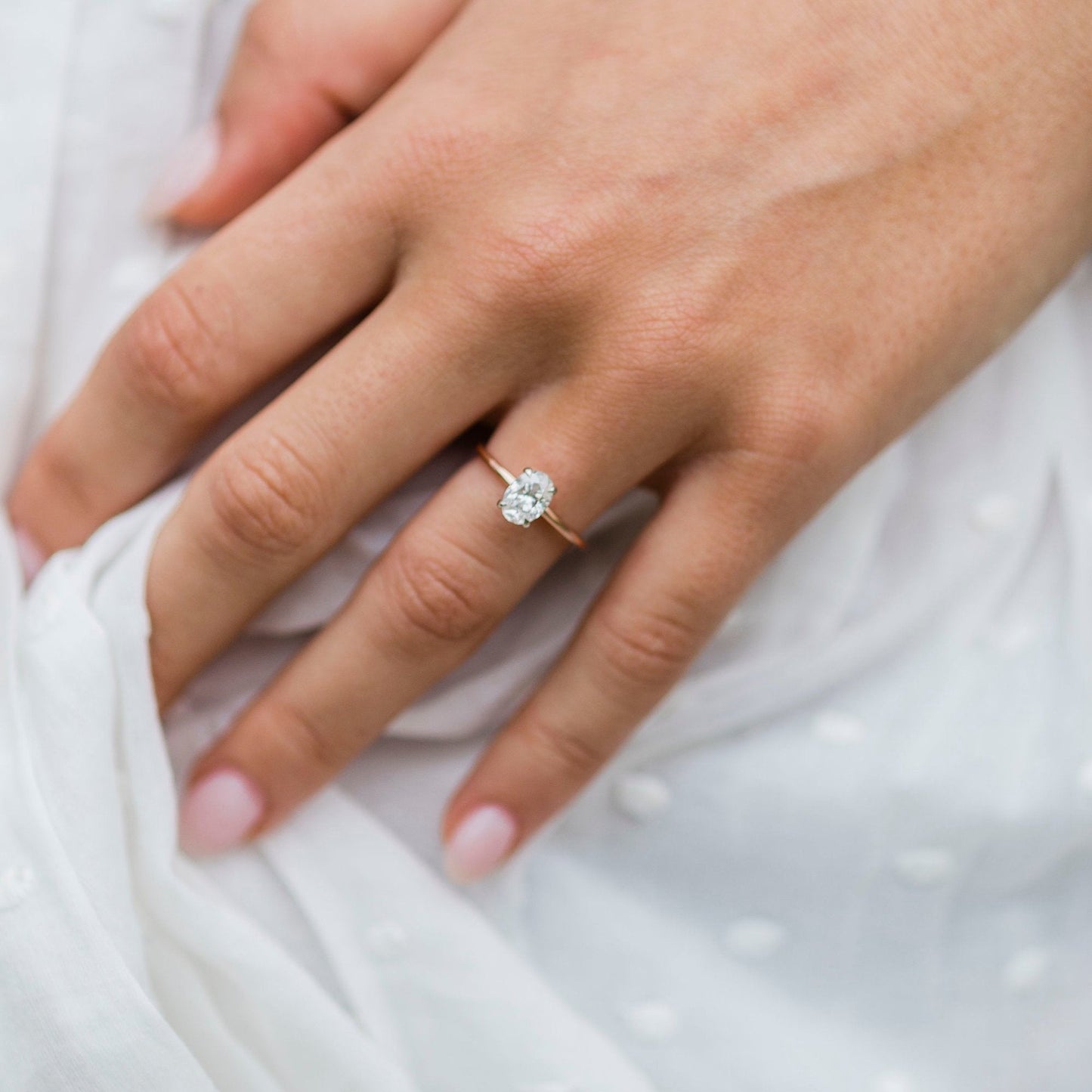 Oval Hidden Halo Lab Grown Diamond Engagement Ring