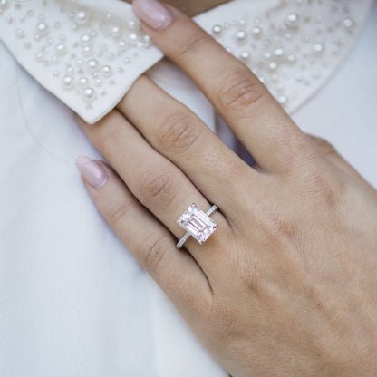 Emerald Pave Lab Grown Diamond Engagement Ring