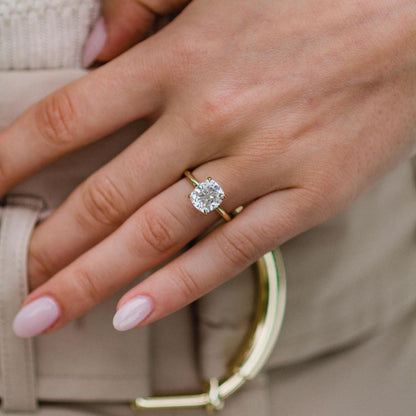 Cushion Solitaire Lab Grown Diamond Engagement Ring