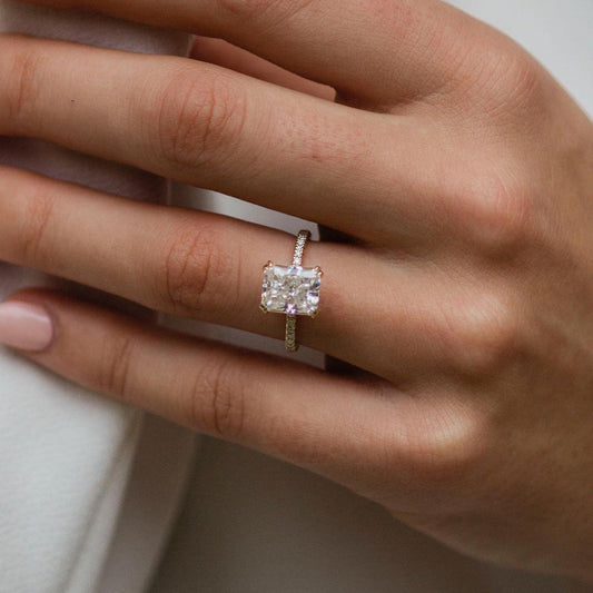Radiant Pave Lab Grown Diamond Engagement Ring