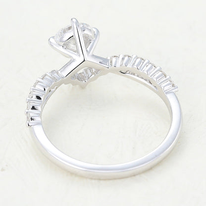 Round Pave Split Shank Lab-Grown Diamond Engagement Ring