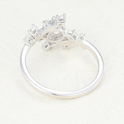 Round Cluster Lab-Grown Diamond Engagement Ring