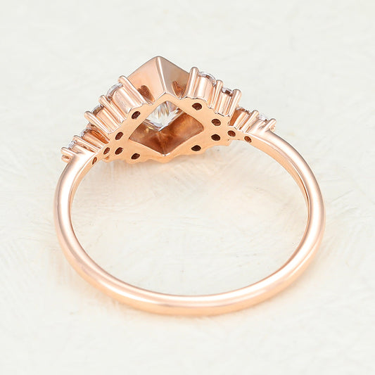 Princess Bezel & Cluster Lab-Grown Diamond Engagement Ring