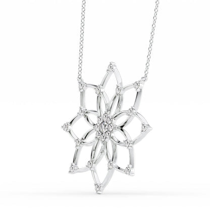 0.55 CT Round Shape Moissanite floral Necklace
