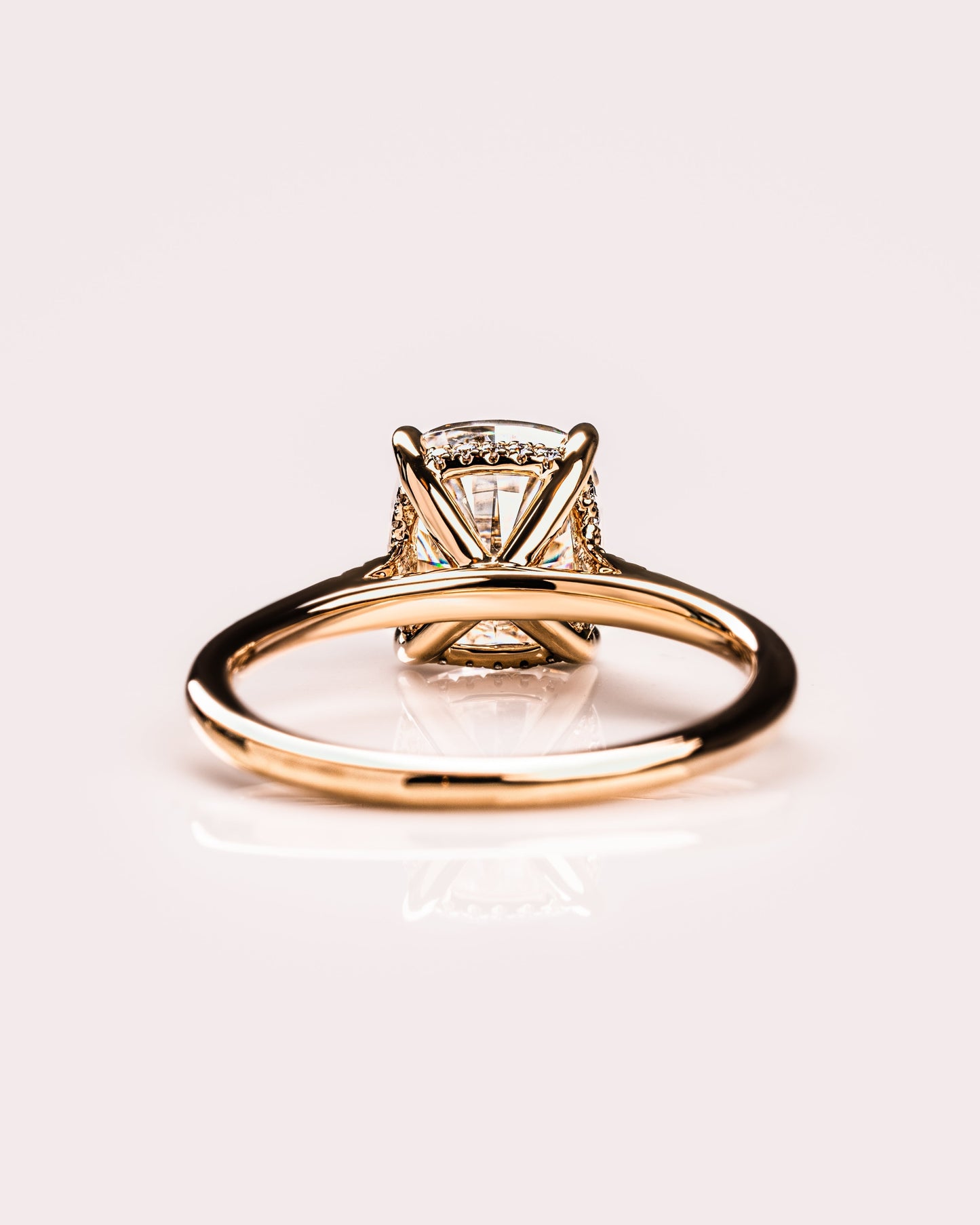 1.49 CT Cushion Cut Hidden Halo Lab Grown Diamond Engagement Ring