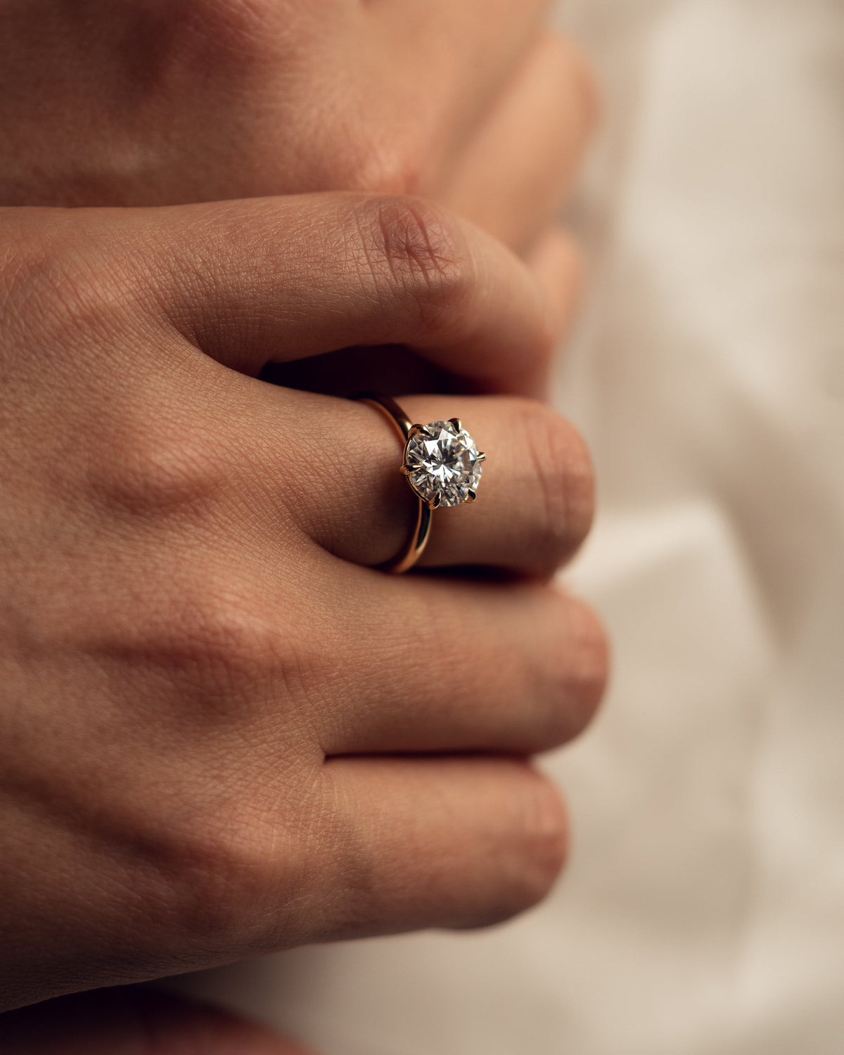 1.60 CT Round Cut Solitaire Moissanite Engagement Ring