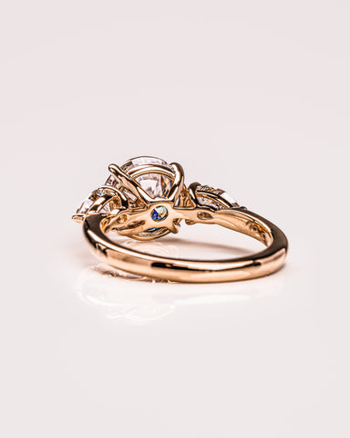 3.08 CT Round Three Stone Moissanite Engagement Ring