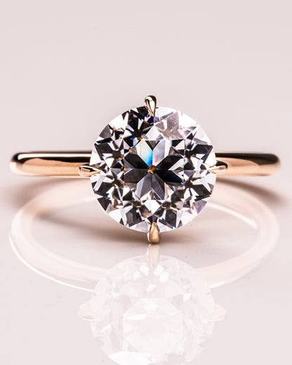 1.90 CT Round Cut Solitaire Hidden Halo Setting Lab Grown Diamond Engagement Ring