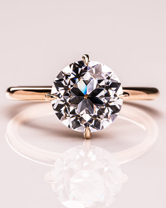 1.90 CT Round Cut Solitaire Hidden Halo Setting Lab Grown Diamond Engagement Ring