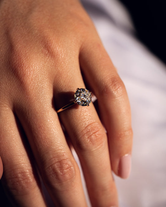 1.90 CT Round Cut Solitaire Hidden Halo Setting Lab Grown Diamond Engagement Ring