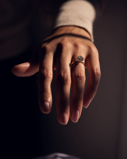 1.90 CT Round Cut Solitaire Hidden Halo Setting Lab Grown Diamond Engagement Ring