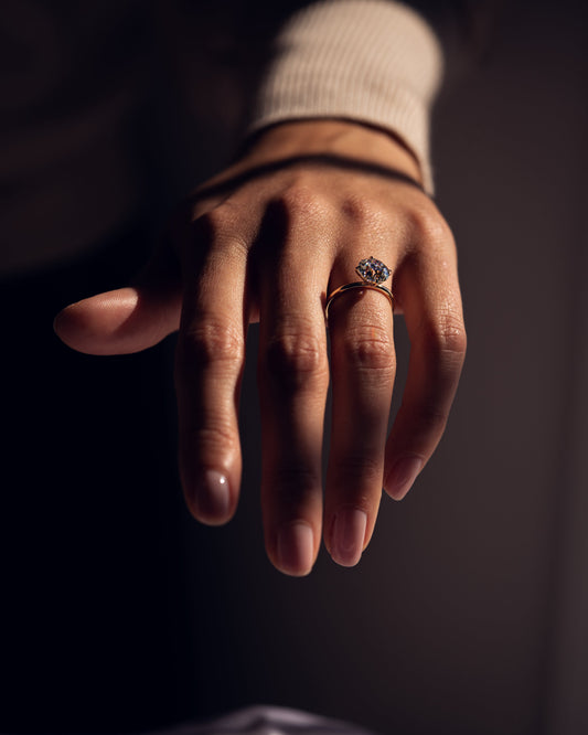 1.90 CT Round Cut Solitaire Hidden Halo Setting Lab Grown Diamond Engagement Ring