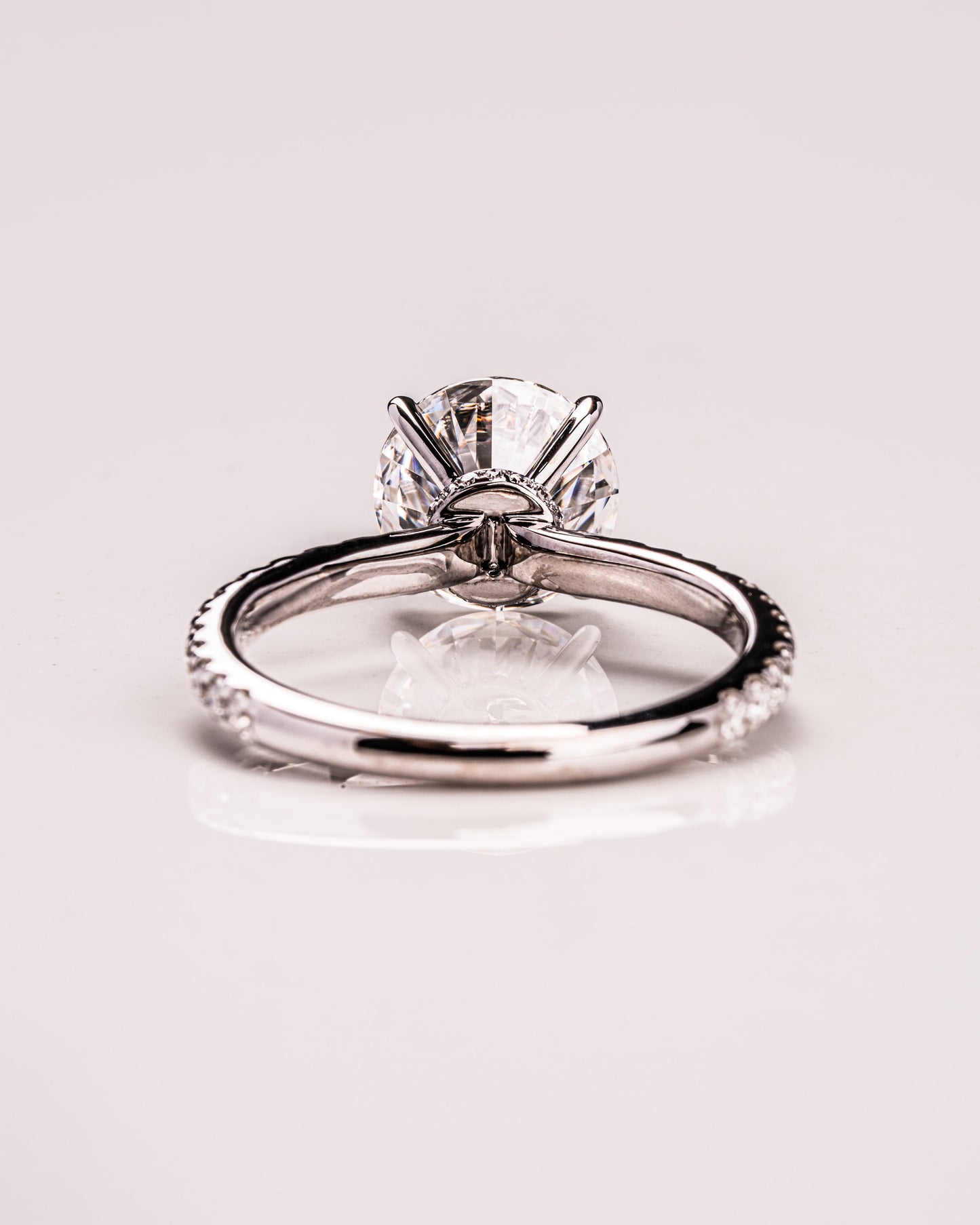 1.9 CT Round Hidden Halo Pave Lab Grown Diamond Engagement Ring