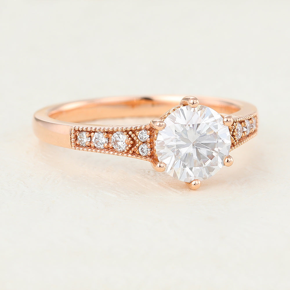 Round Pave Lab-Grown Diamond Engagement Ring