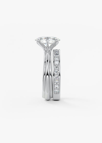 Oval Solitaire Triple Shank Lab Grown Diamond Engagement Ring