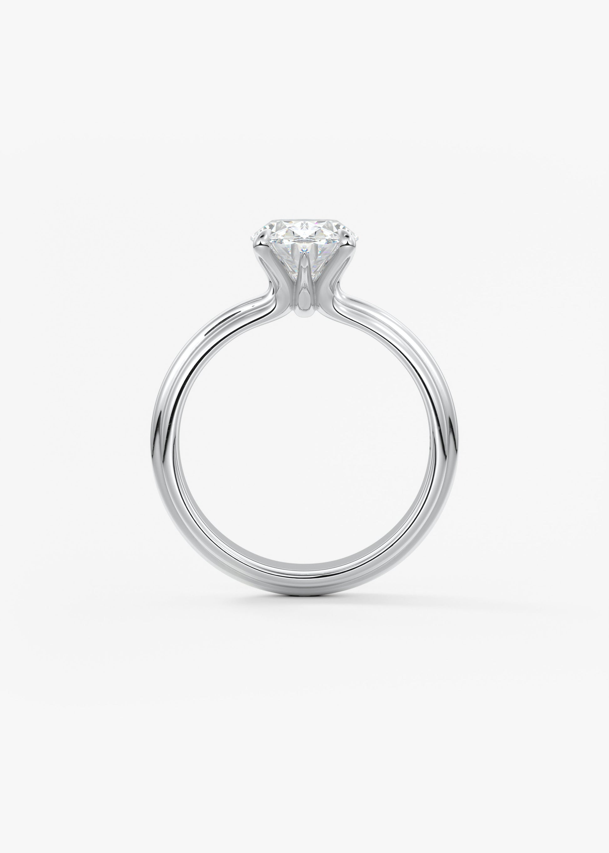 Oval Solitaire Triple Shank Lab Grown Diamond Engagement Ring