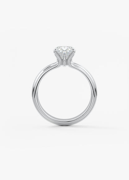 Oval Solitaire Triple Shank Lab Grown Diamond Engagement Ring