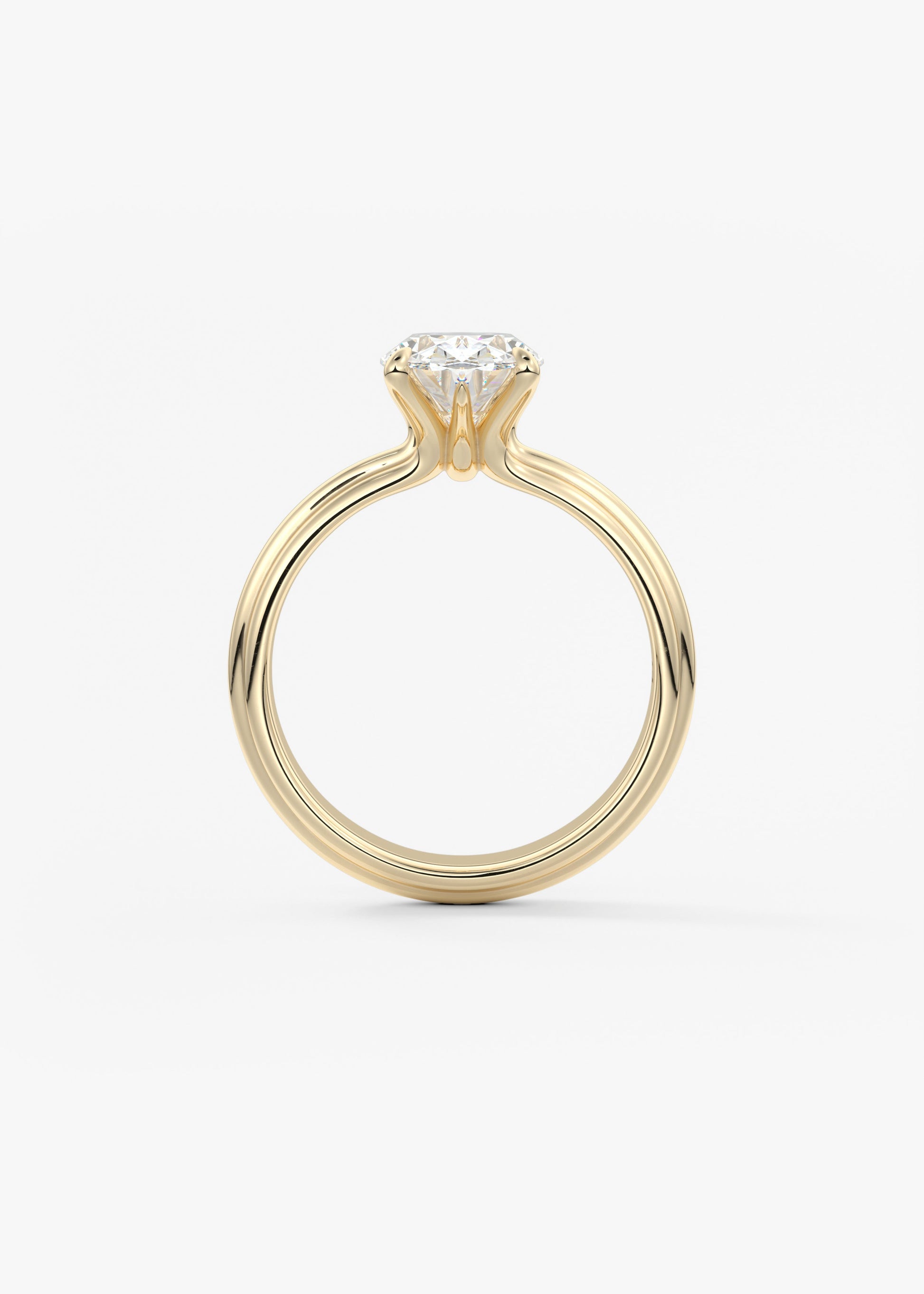 Oval Solitaire Triple Shank Lab Grown Diamond Engagement Ring
