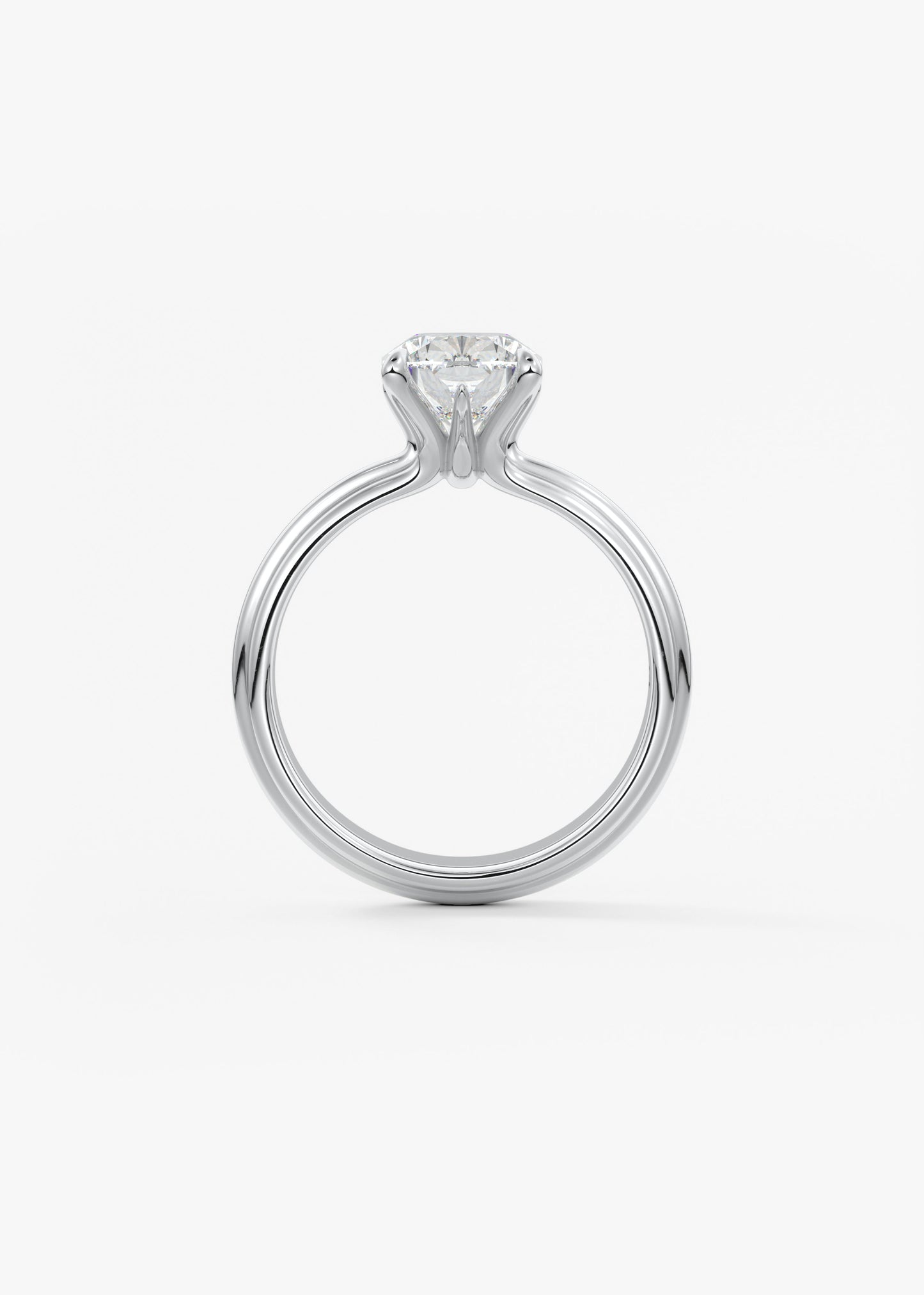 Cushion Solitaire Triple Shank Lab Grown Diamond Engagement Ring